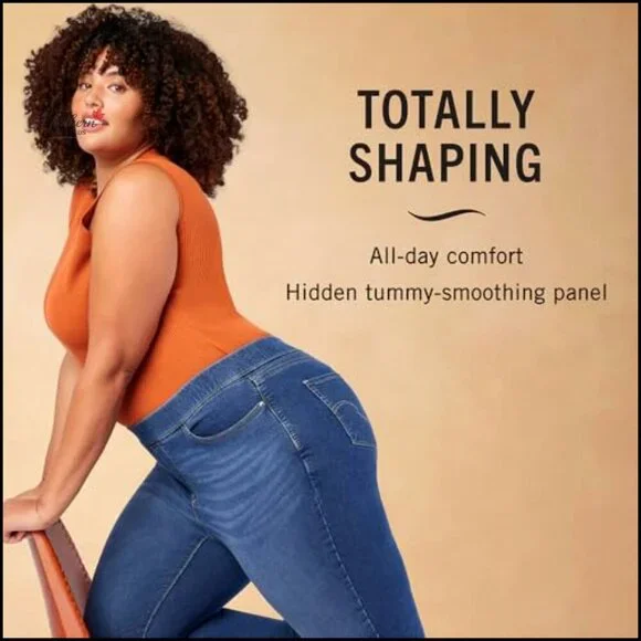 Pull-On Bootcut Jeans with Tummy-Shaping Panel, High Rise - Picture 4 of 6